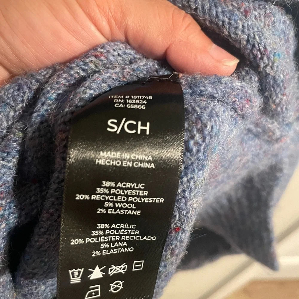 Well Worn Heathered Gray Turtleneck Wool Blend Sweater Size‎ Small
